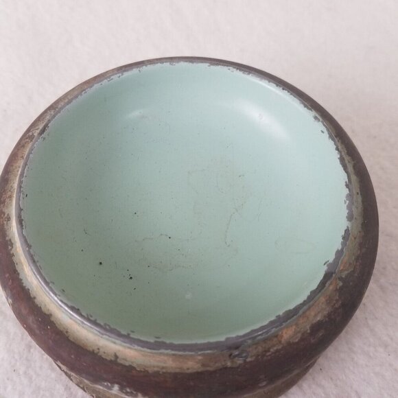 Antique Pre Reuge Music Box Musical‎ Powder Puff Metal Case with Porcelain Inlay - Picture 9 of 16